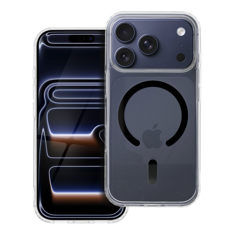 Drop Glue Spalvotas Žiedas Magnetinis Dėklas suderinamas su MagSafe IPHONE 17 Pro juoda