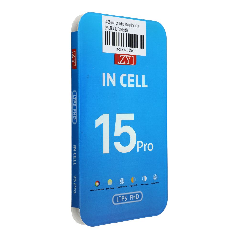 LCD ekranas iPhone 15 Pro su skaitmeniniu keitikliu juodas (ZY-LTPS) IC perkeliamas