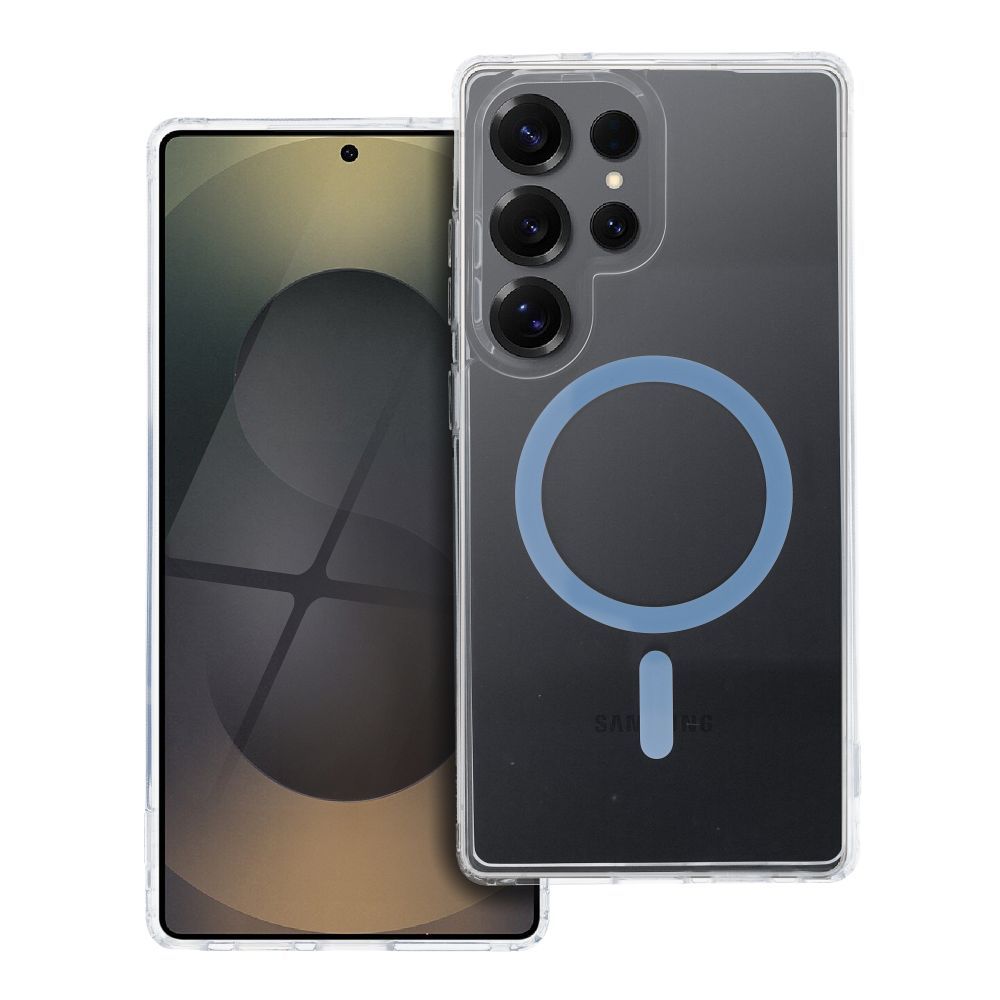 Drop Glue spalvingas magnetinis dėklas telefonui, suderinamas su MagSafe, skirtas SAMSUNG S25 ULTRA, šviesiai mėlynas