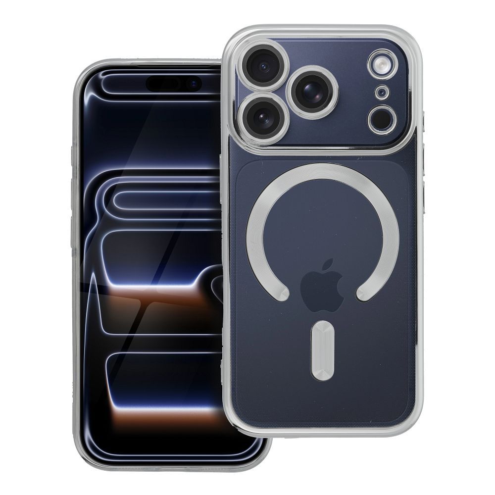ELECTRO MAG COVER dėklas suderinamas su Magnetine IPHONE 17 Pro sidabrinis