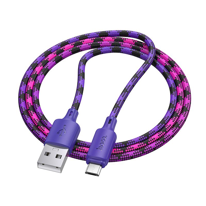 Kabelis USB A į Micro USB Hoco 2,4A 1 m X116 gradientinė violetinė