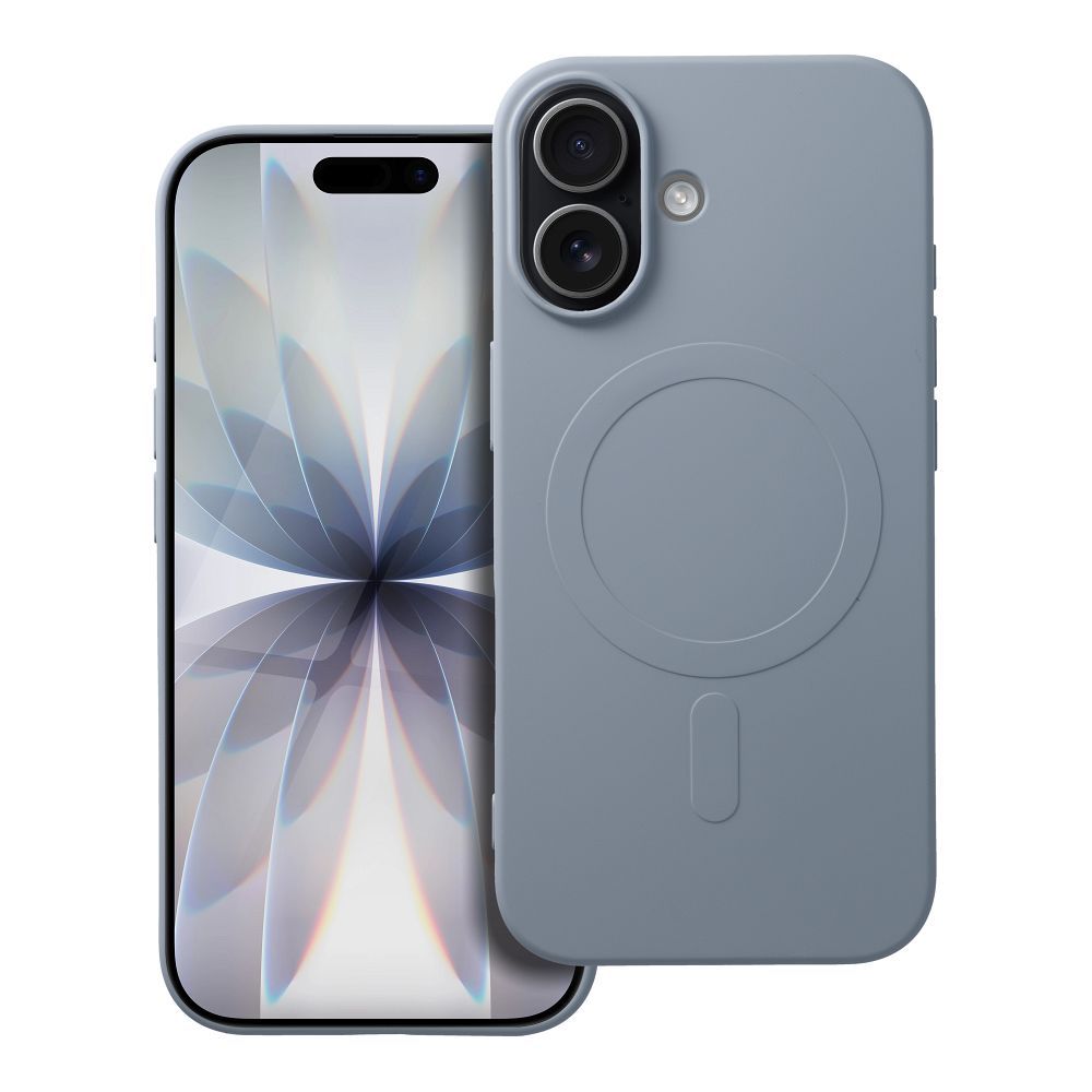 SILICONE MAG DĖKLAS (didelė skylė) suderinamas su MagSafe IPHONE 17 šviesiai mėlyna