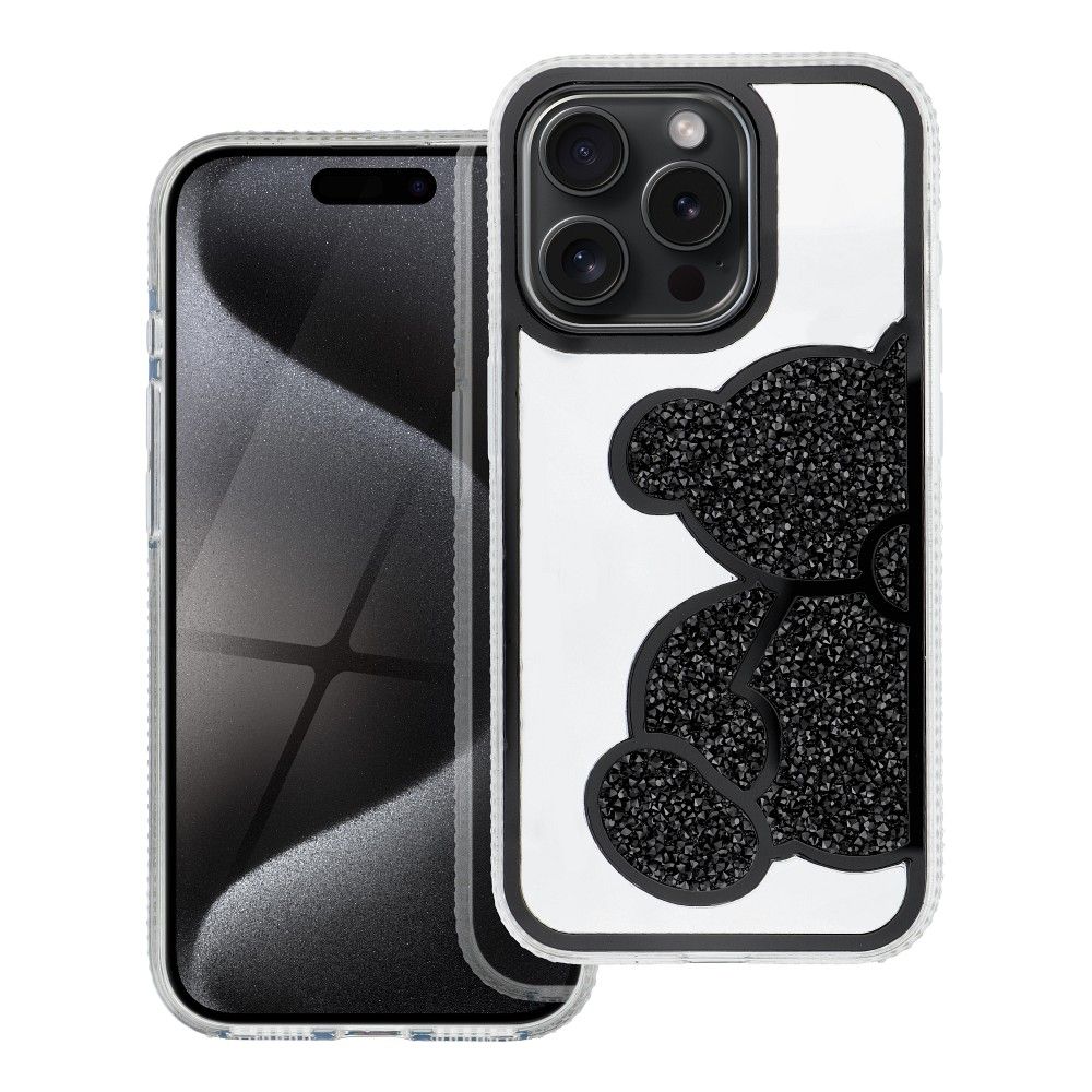 TEDDY BEAR dėklas telefonui IPHONE 14 Pro Max juodas