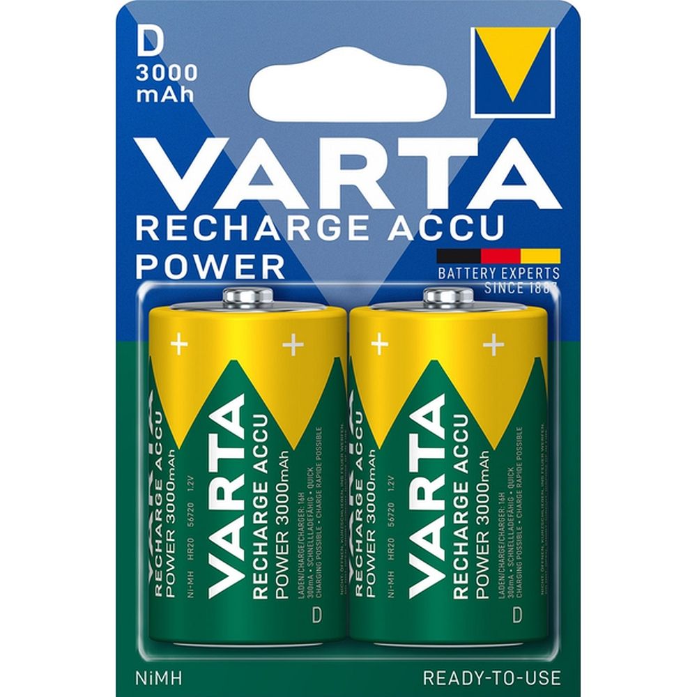VARTA įkraunama baterija R20 (Type D) 3000mAh Accu Power 2 vnt.