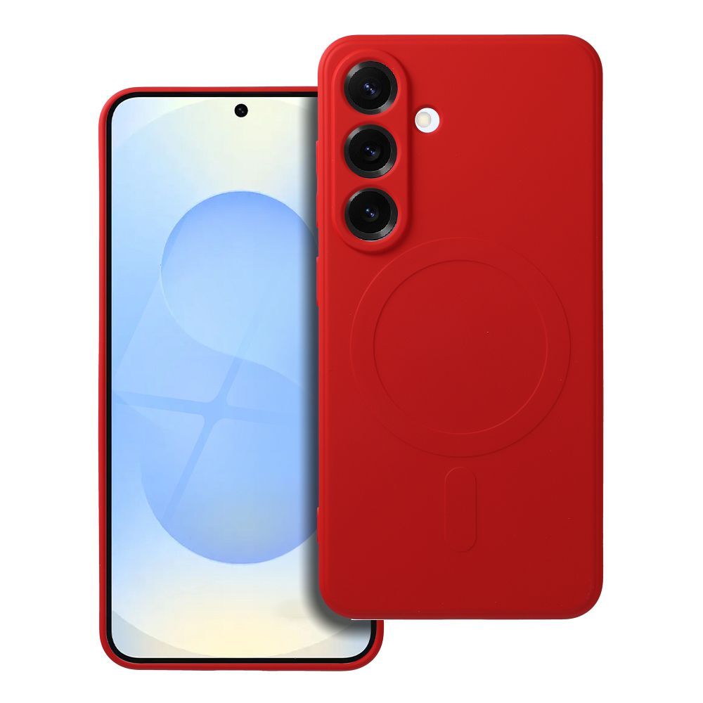 Dėklas telefonui silikoninis su MagSafe, skirtas SAMSUNG S25, raudonos spalvos