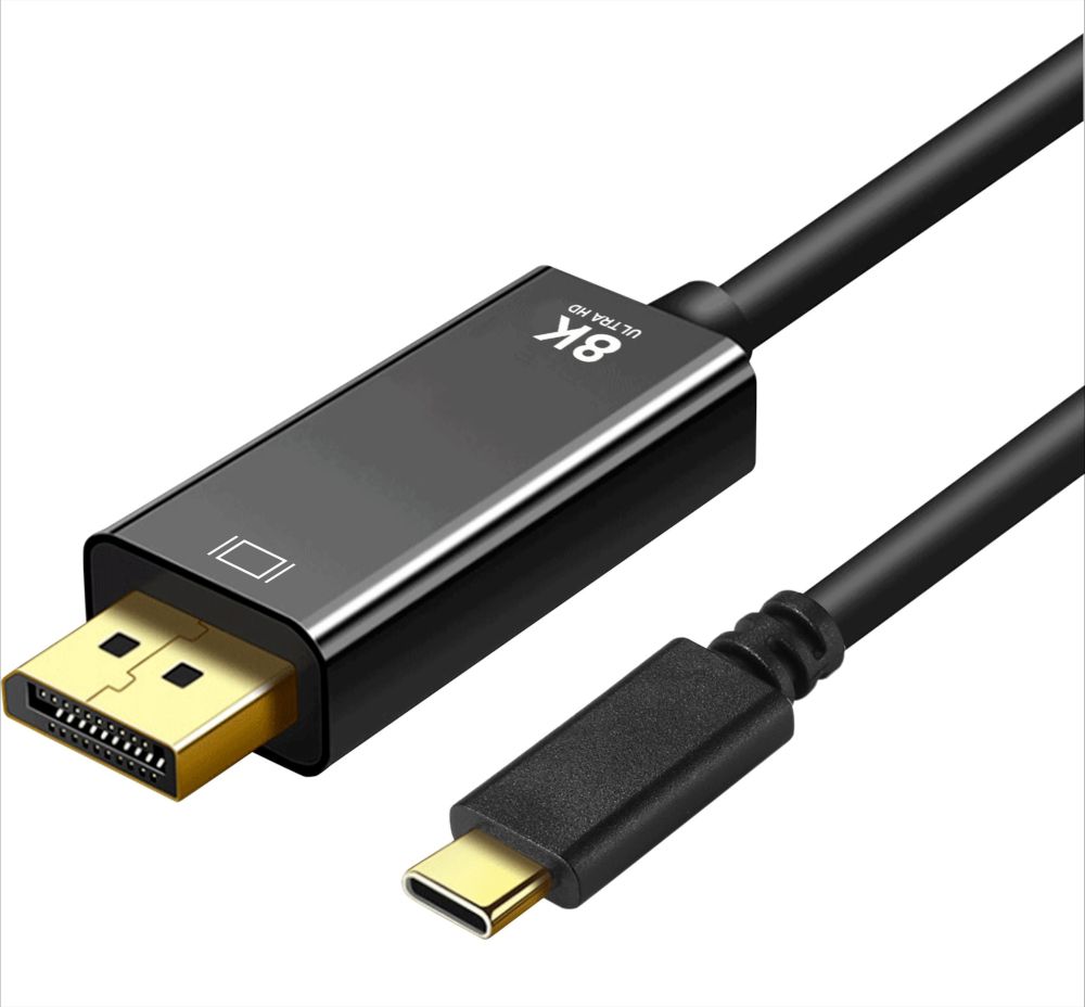 Kabelis Type C (vyriškas) į DisplayPort 1.4 (vyriškas) 8K 60Hz C5-2 1,8 m juodas