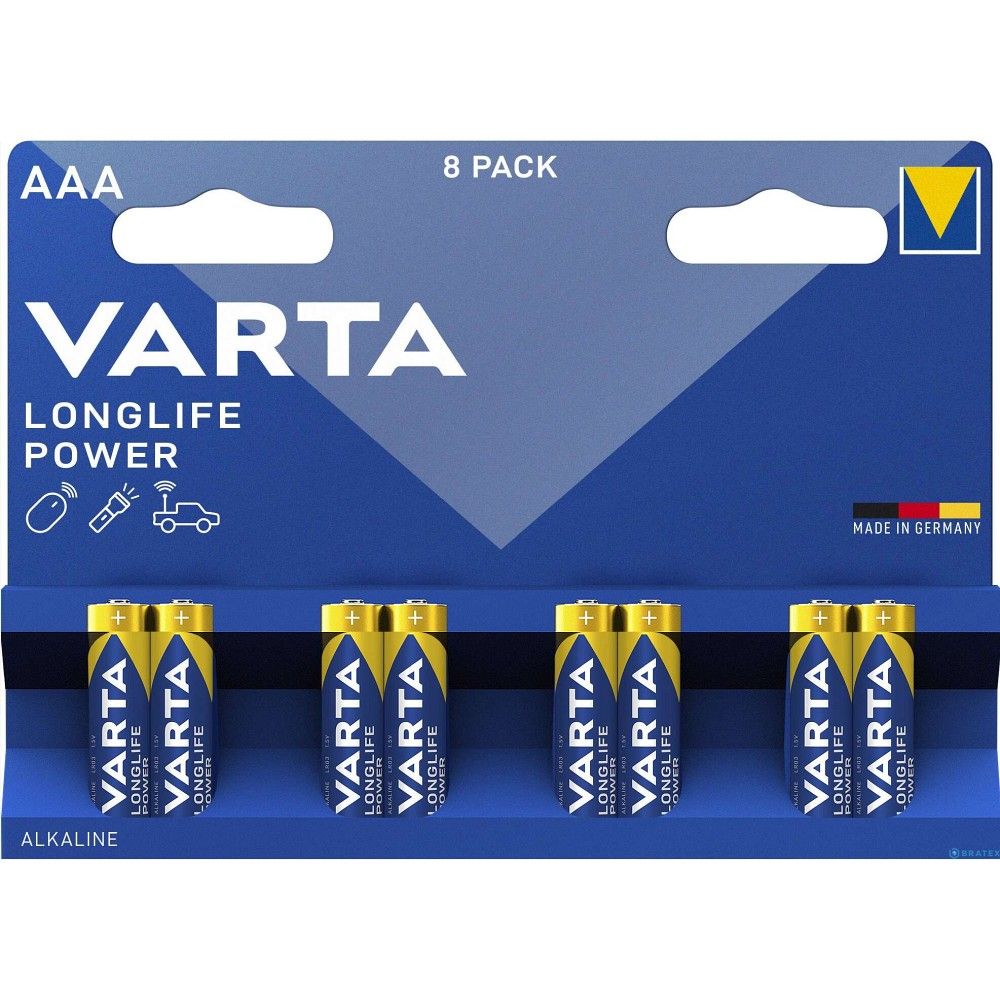 VARTA šarminė baterija R3 (AAA) Longlife Power, 8 vnt.