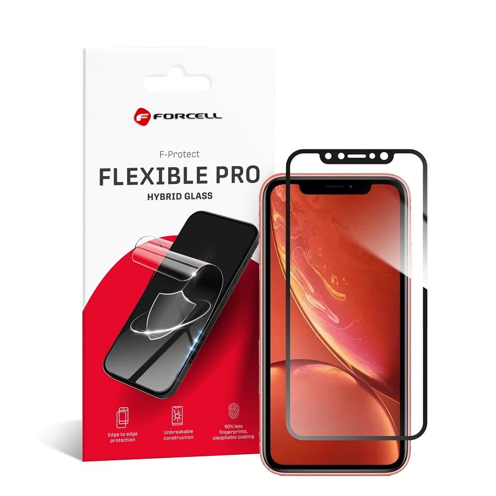 Forcell lankstus nano stiklas 5D Iphone Xr/11 juodas