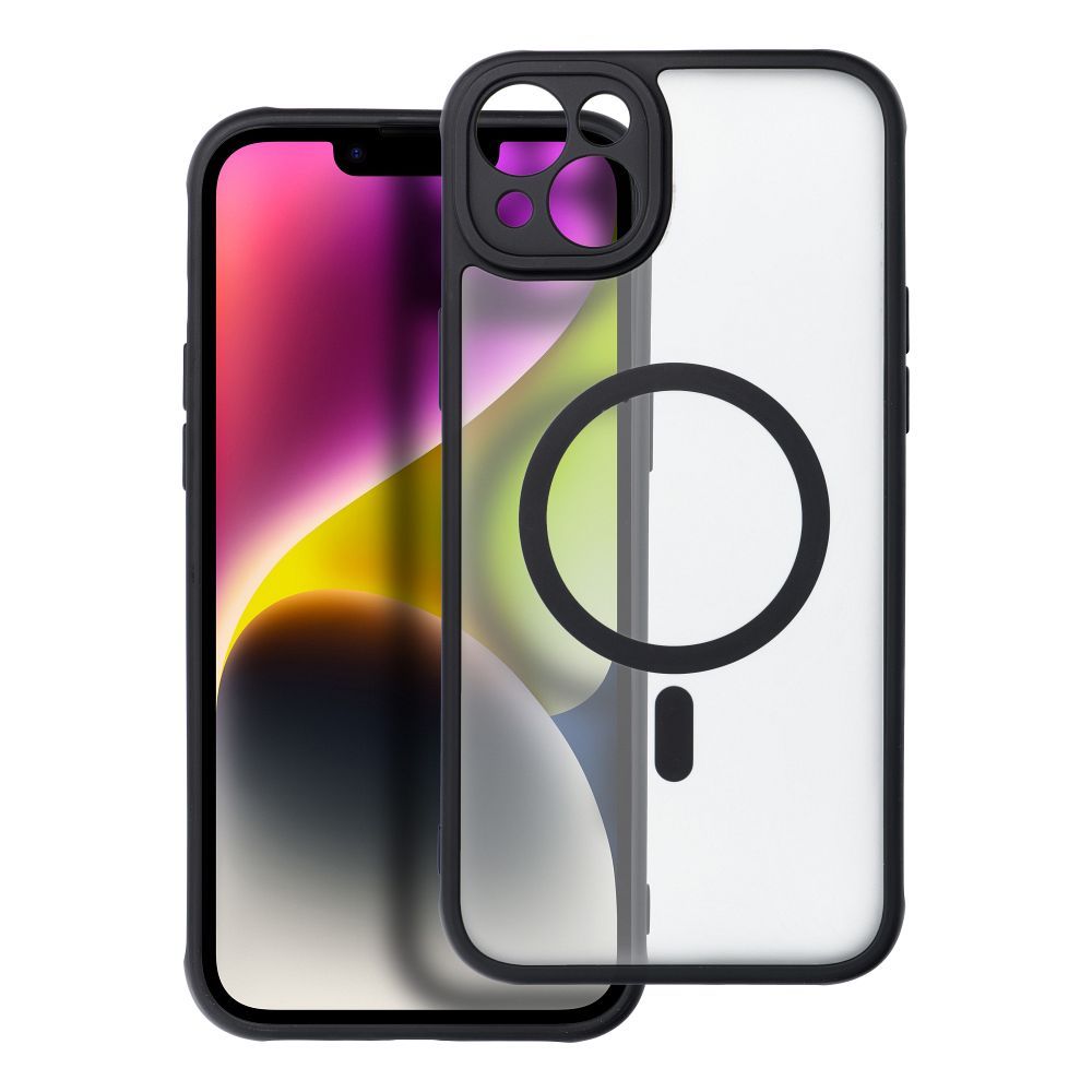 Dėklas telefonui – pilnai matinis magnetinis dėklas, suderinamas su MagSafe IPHONE 14 Plus, juodas
