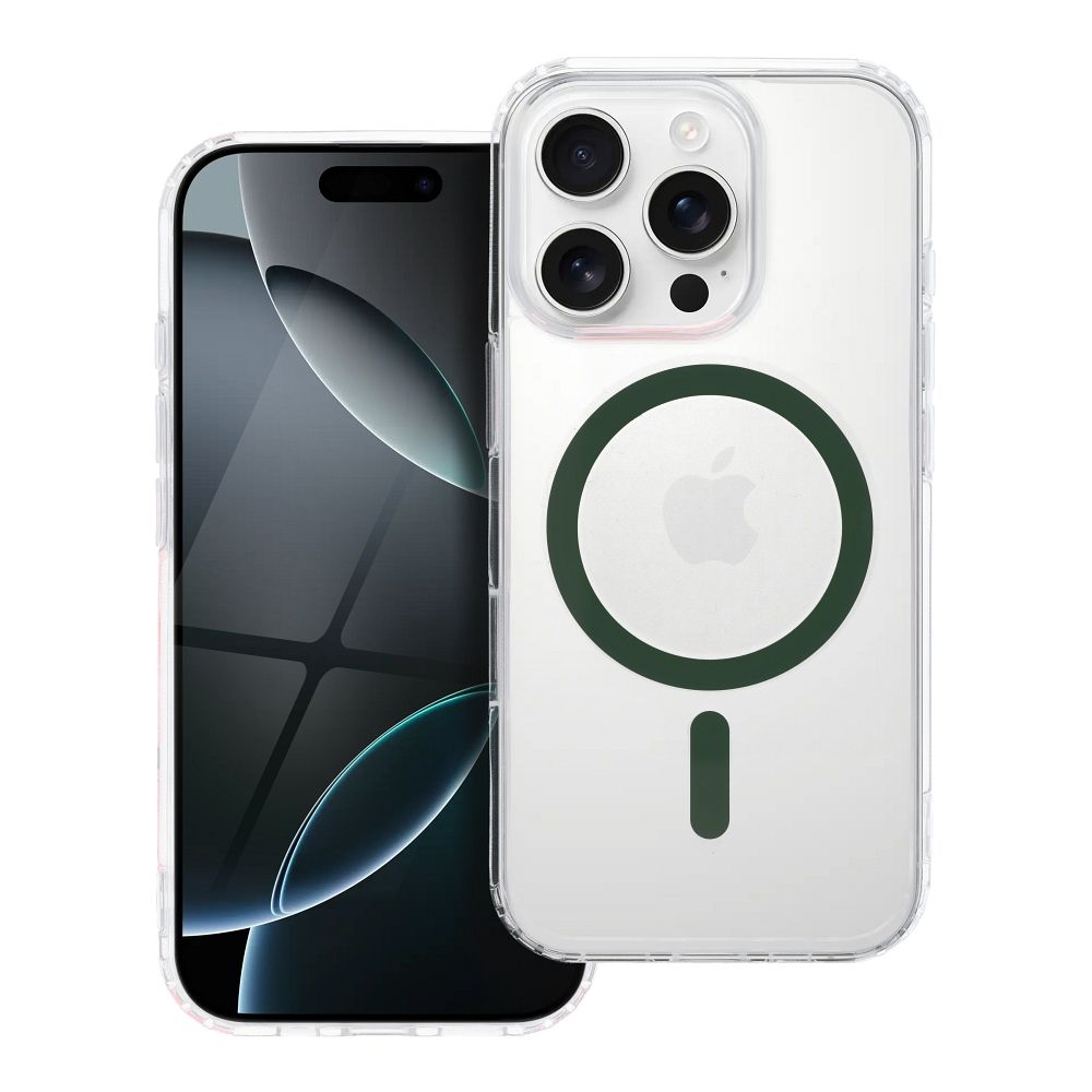 Dėklas telefonui Drop Glue tamsiai žalias žiedinis Mag dėklas, suderinamas su MagSafe IPHONE 16