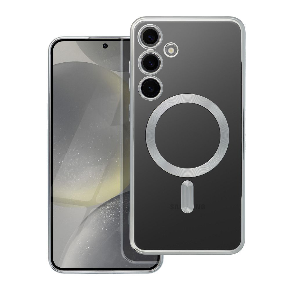 ELECTRO MAG COVER magnetinis dėklas telefonui, suderinamas su MagSafe, skirtas SAMSUNG S24 Plus, sidabrinis