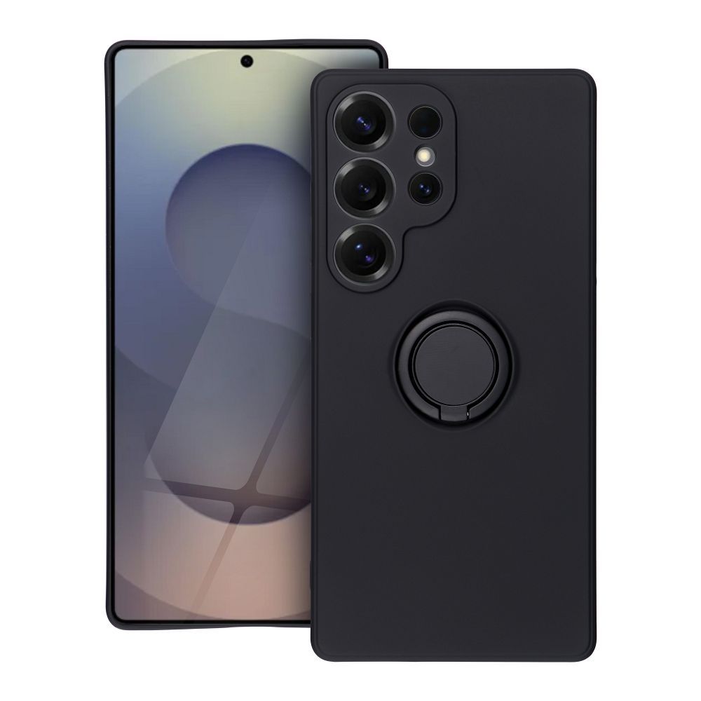 SILIKONINIS ŽIEDAS dėklas telefonui SAMSUNG S25 Ultra juodas
