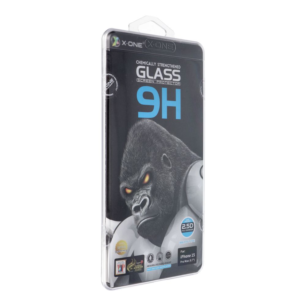Apsauginis stiklas pilnas dangtis itin tvirtas matinis temperuotas stiklas 9H - skirtas iPhone 15 Pro Max