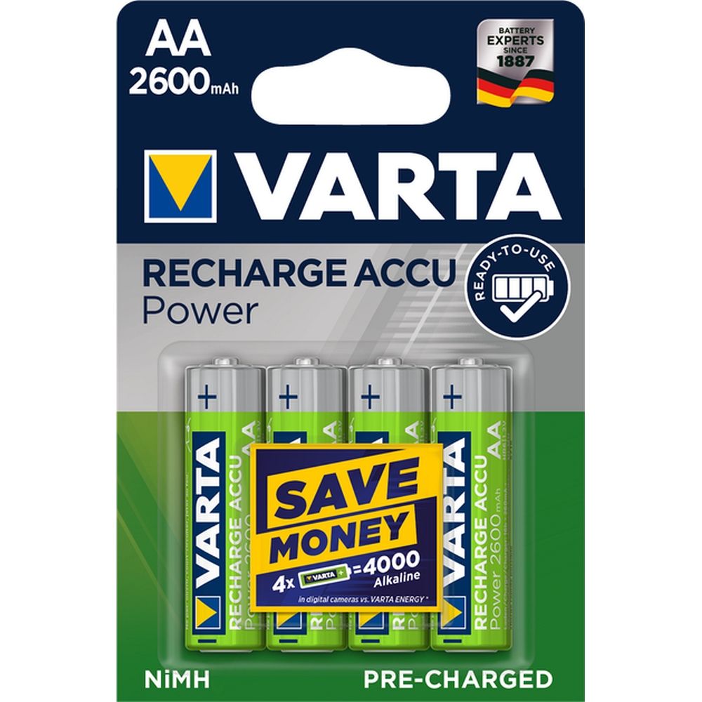 VARTA įkraunama baterija R6 (AA) 2600mAh Accu Power 4 vnt.