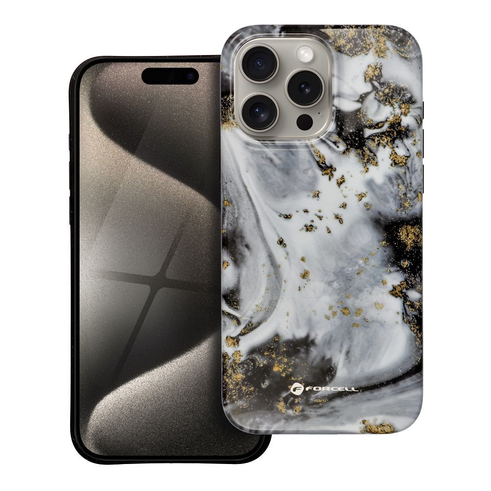 FORCELL F-PROTECT Mirage, karinio lygio dėklas su MagSafe, suderinamas su IPHONE 15 PRO MAX sidabrinis rūkas