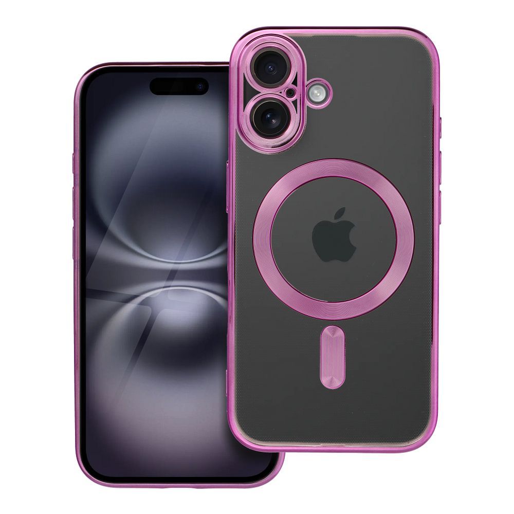 ELECTRO MAG COVER magnetinis dėklas telefonui, suderinamas su MagSafe, skirtas IPHONE 16, rožinės spalvos