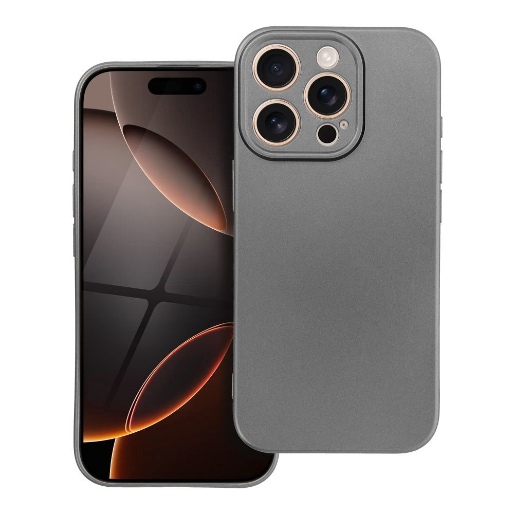 METALLIC dėklas telefonui IPHONE 16 Pro pilkas