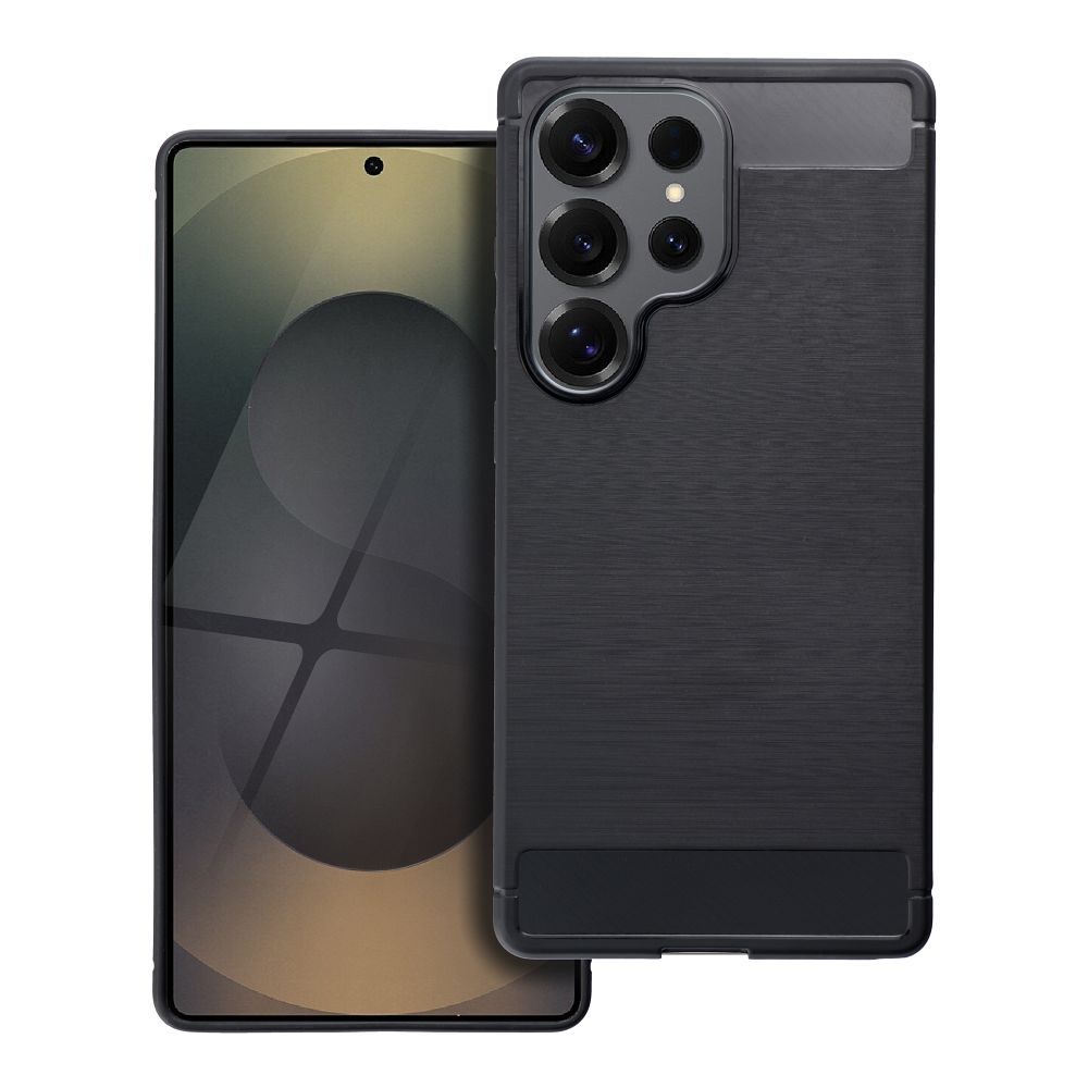 Anglies pluošto dėklas telefonui SAMSUNG S25 Ultra juodas