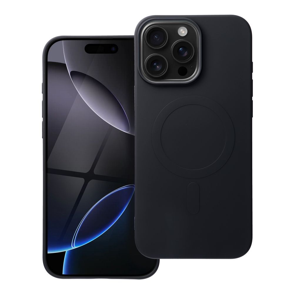 SILIKONINIS MAGNETINIS DĖKLAS (didelė skylė) suderinamas su MagSafe IPHONE 16 Pro Max juodas