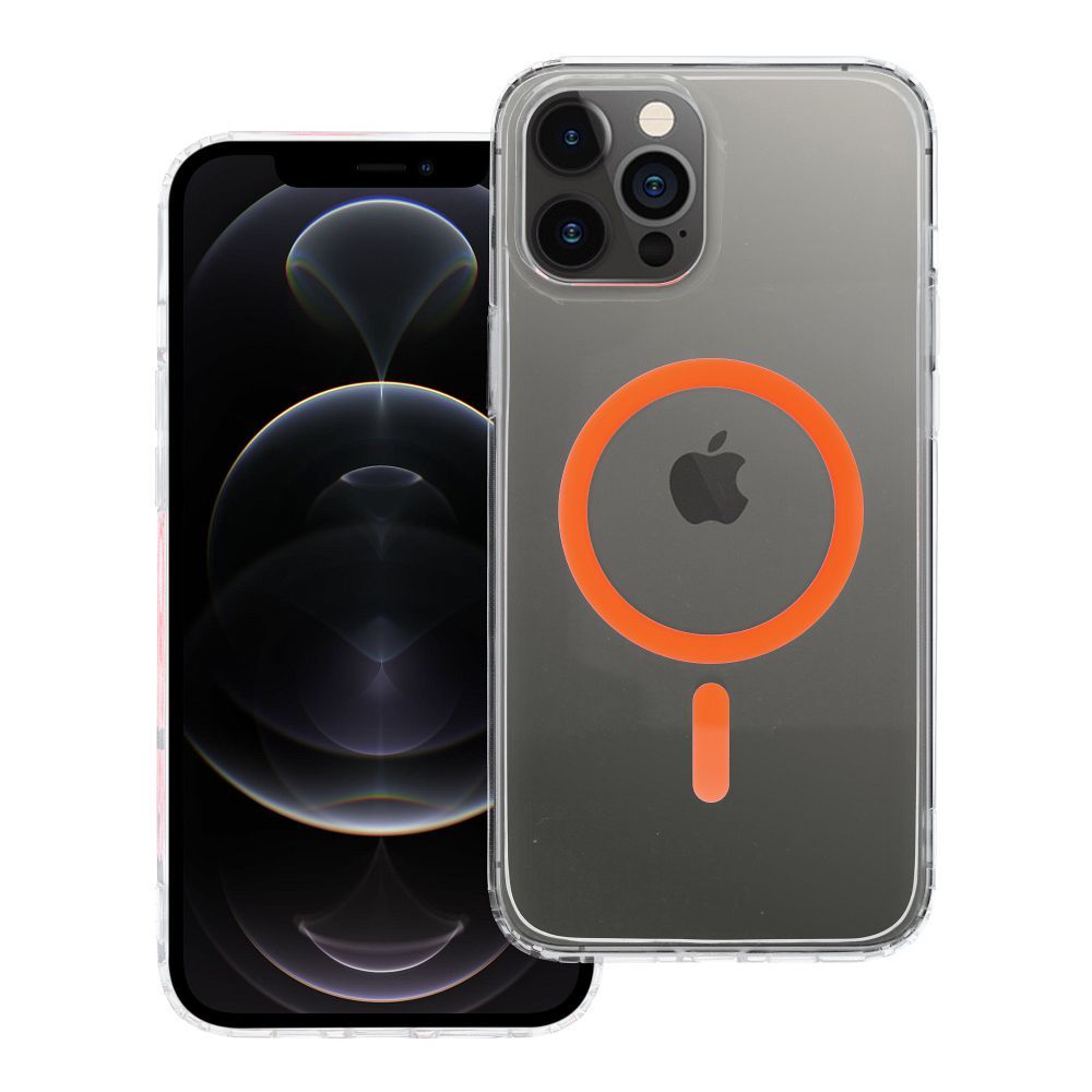 Drop Glue spalvingas žiedinis magnetinis dėklas telefonui, suderinamas su MagSafe, skirtas IPHONE 12 PRO MAX, oranžinis