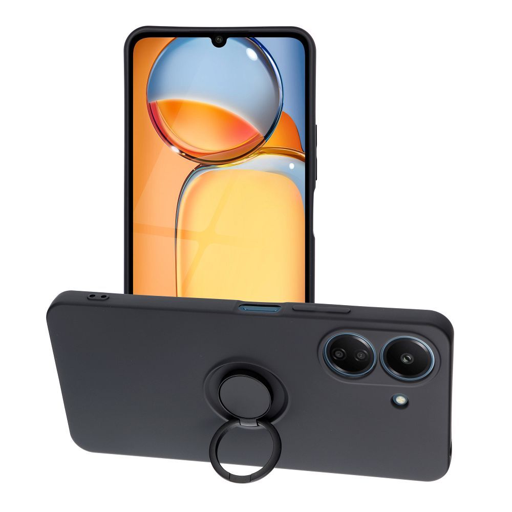 SILIKONINIS ŽIEDAS dėklas telefonui XIAOMI Redmi 13C / POCO C65 juodas