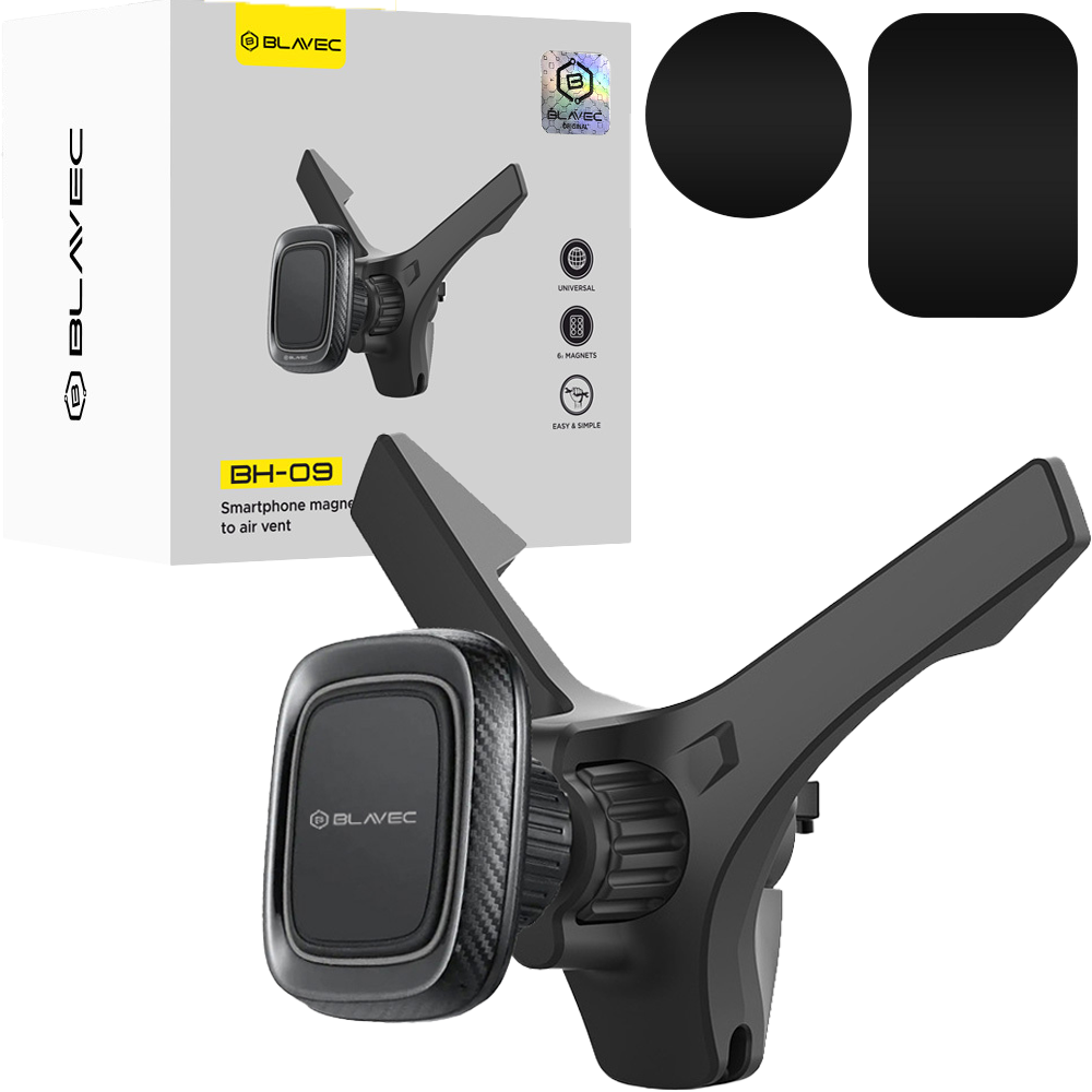 Blavec Automobilio laikiklis BH-09 magnetinis prie oro ventilio (BH09-MAVB) juodas