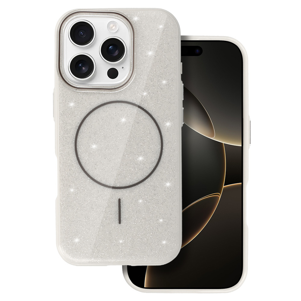 Magnetinis Itin Plonas Blizgus dėklas Iphone 14 sidabrinė