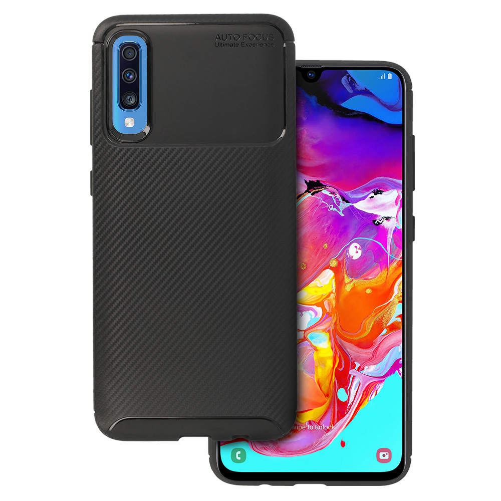 Tel Protect Carbon Elite dėklas telefonui Samsung Galaxy A70 juodas