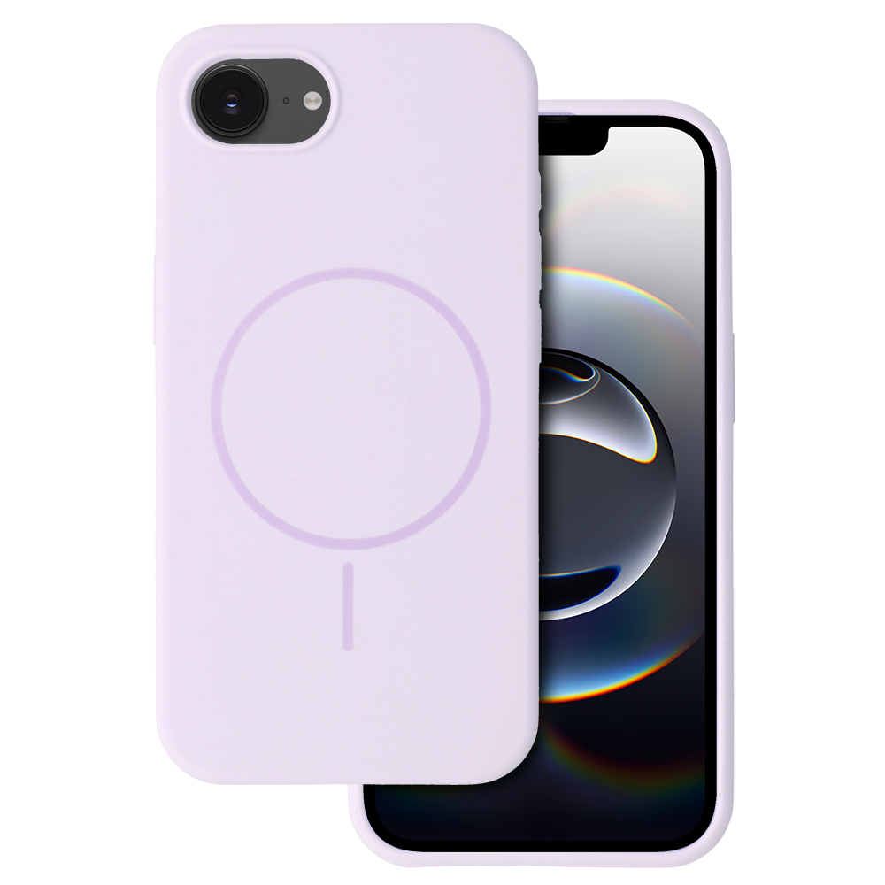 Magnetinis plonas silikoninis dėklas telefonui Iphone 16e (m) - violetinis