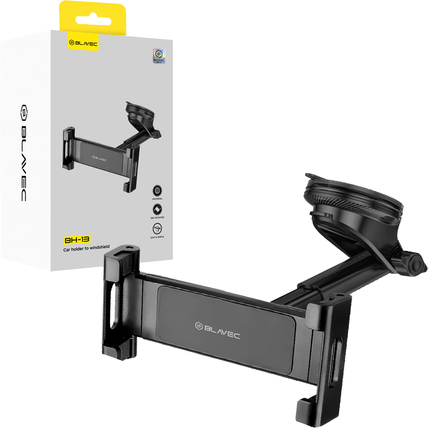 Blavec Automobilio laikiklis BH-13 priekinio stiklo / prietaisų skydelio (BH13-WSB) juodas