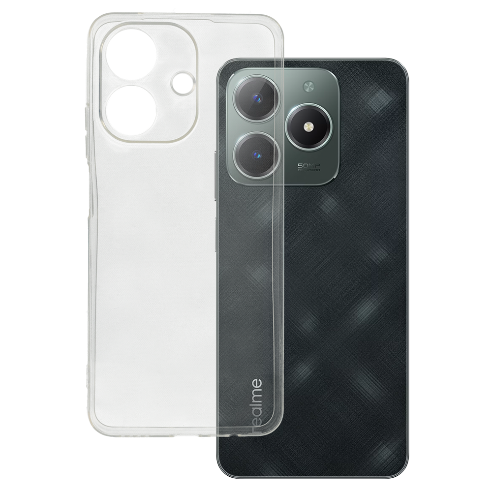 Itin plonas 1mm dėklas telefonui Realme C61 permatomas