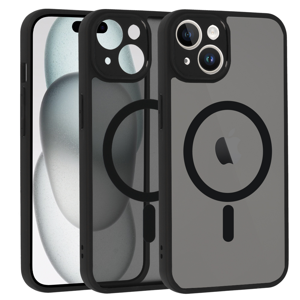 Pilnai matinis Mag dėklas telefonui Iphone 14 juodas