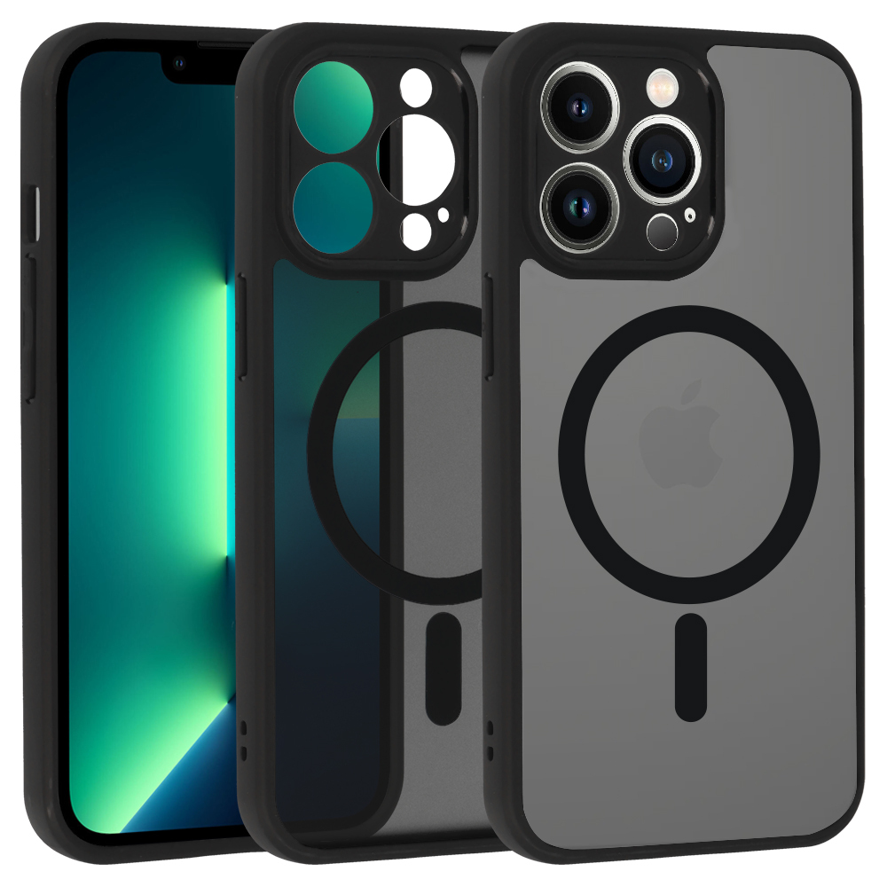 Pilnas matinės Mag dangtis telefonui Iphone 13 Pro - juodas