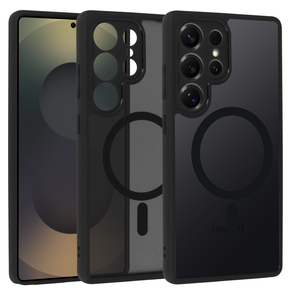 Pilnas matinės Mag dangtis telefonui Samsung Galaxy S25 Ultra - juodas