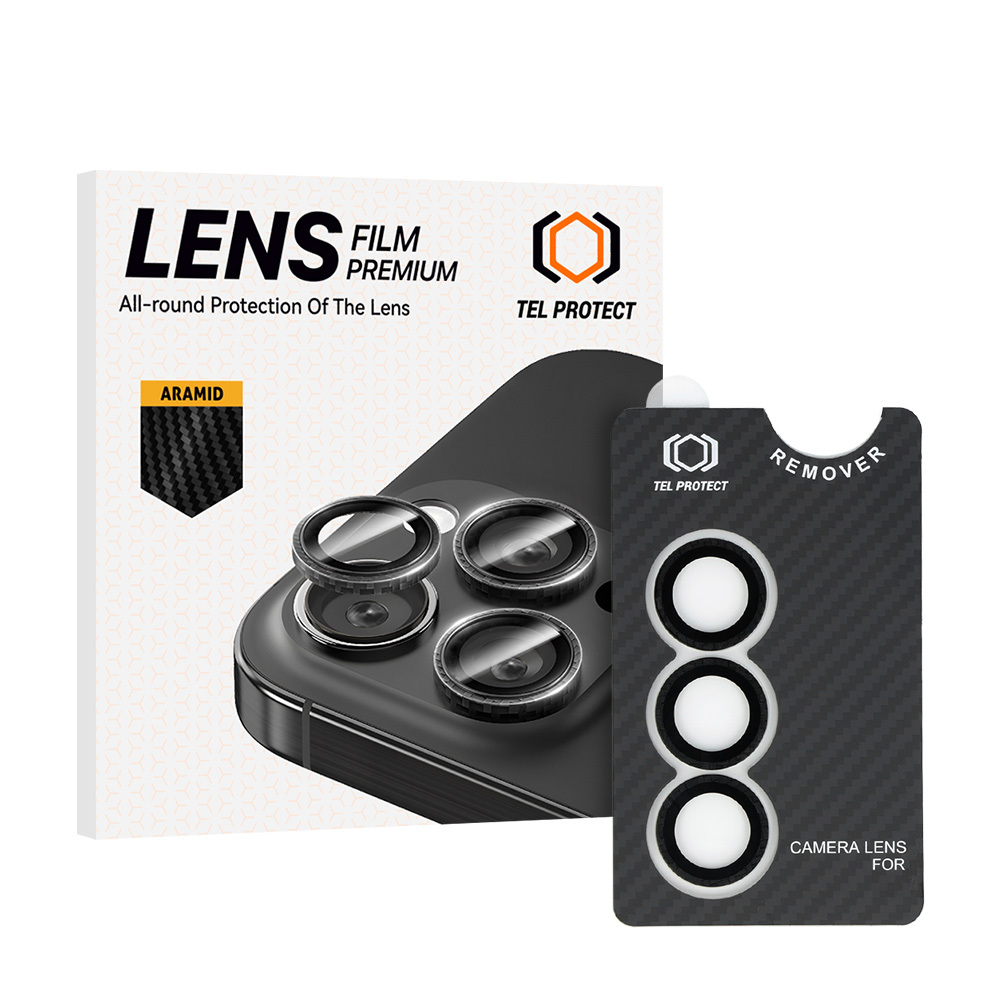 Grūdintas stiklas Tel Protect 3D objektyvo Aramid serija kamerai Samsung Galaxy S24 (3 objektyvai)