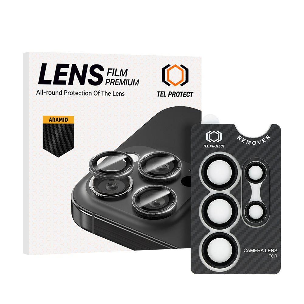 Grūdintas stiklas Tel Protect 3D objektyvo Aramid serija kamerai Samsung Galaxy S25 Ultra (5 objektyvai)