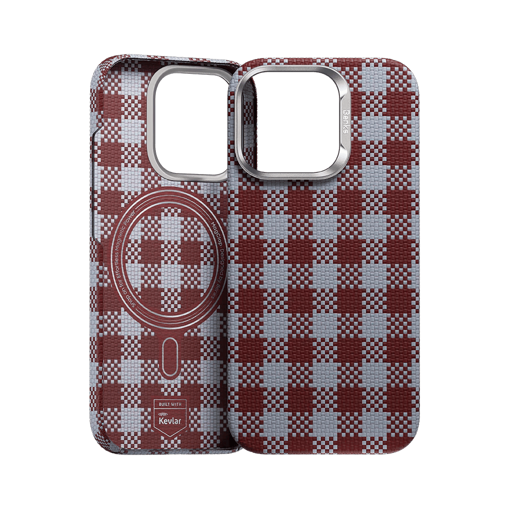 Benks Magnetinis Armor Vichy Kevlar Dėklas telefonui (RF65) iPhone 16 Pro raudonas