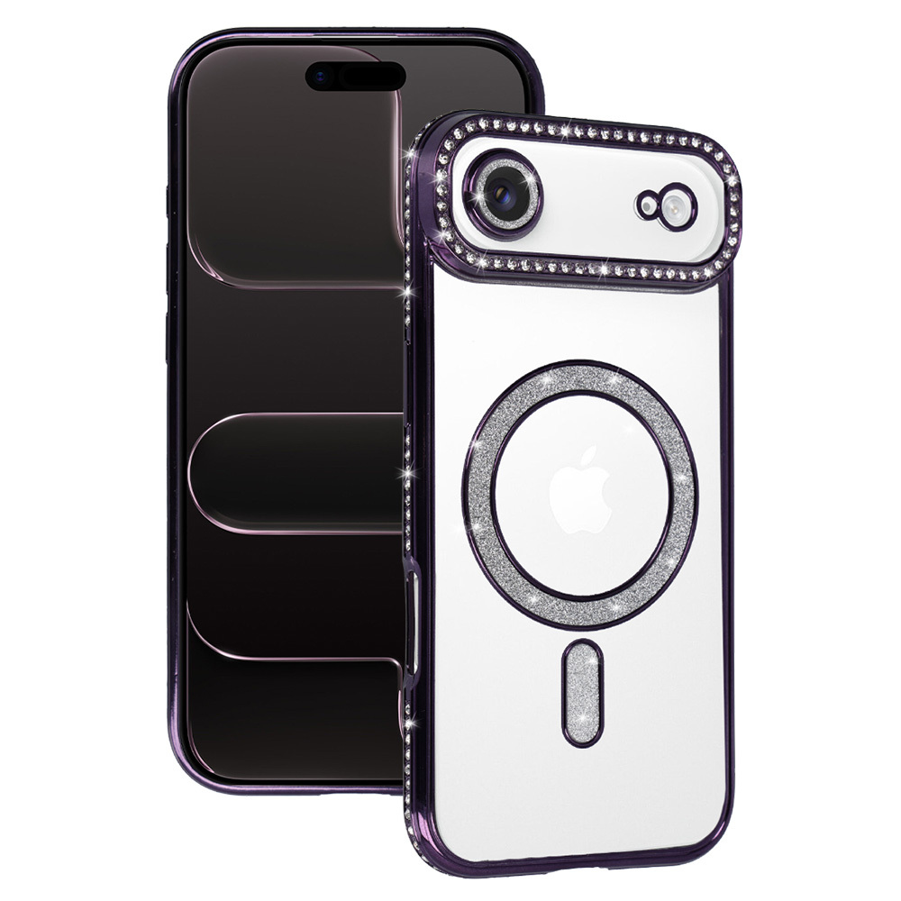 Dėklas telefonui (m) Bling Magsafe Case for Iphone 17 Air - violetinis