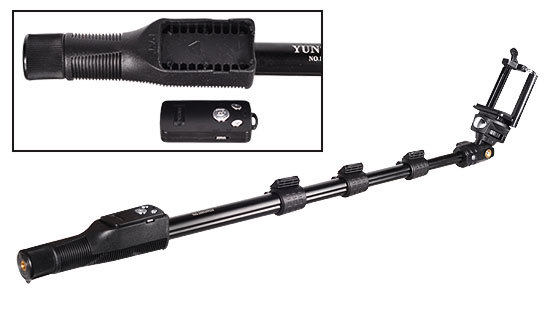 Asmenukių lazda - PROFESIONALI - su nuimamu Bluetooth nuotolinio valdymo pultu rankenoje - Tipas 5 juoda