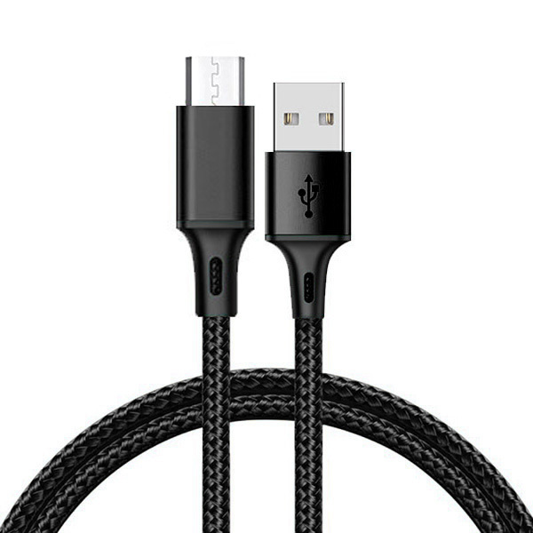 Kabelis TIPAS 2 - USB į Micro USB - metaliniai kištukai QC 3.0 1 metras juodas
