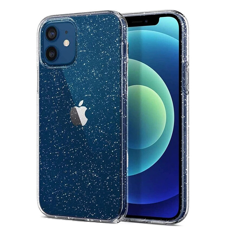 Crystal Glitter dėklas telefonui Iphone 12 Pro Max sidabrinis