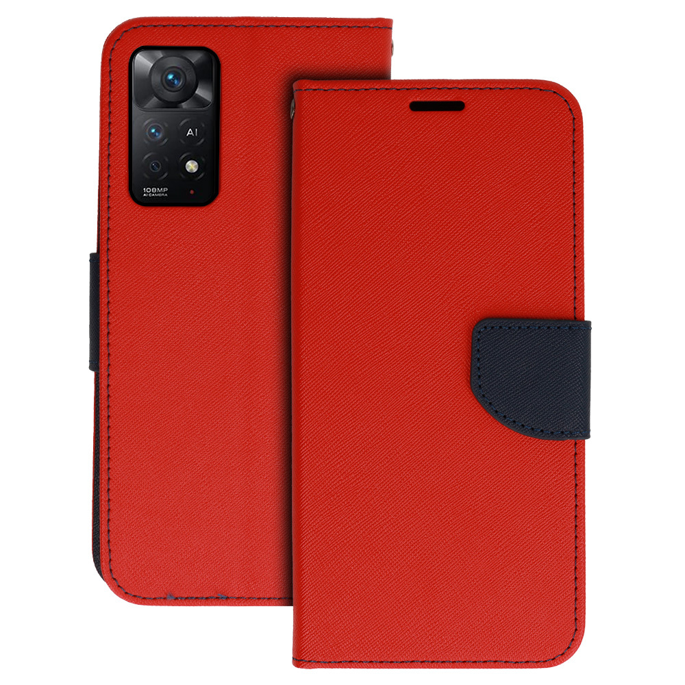Dėklas telefonui stilingas raudonas tamsiai mėlynas XIAOMI REDMI NOTE 11 PRO/NOTE 11 PRO 5G