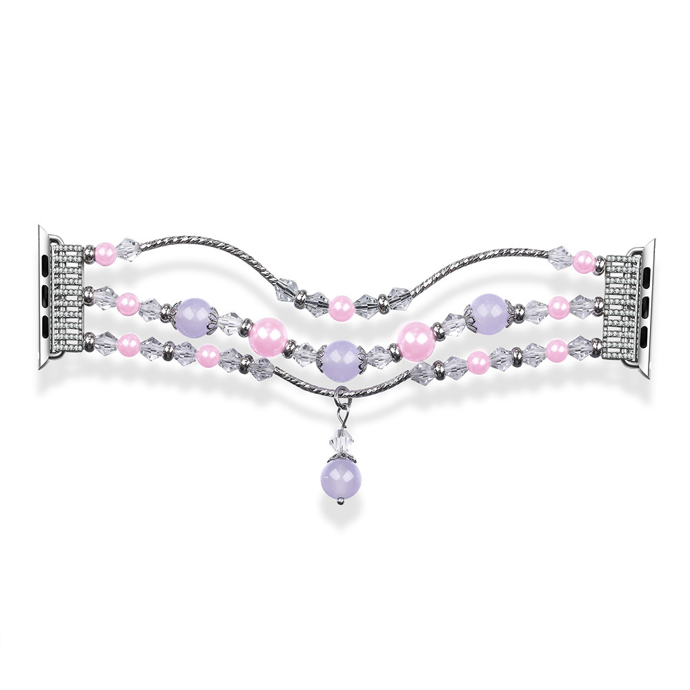 Apyrankė Apple Watch 42/44/45 dizainas 4 sidabrinė-violetinė