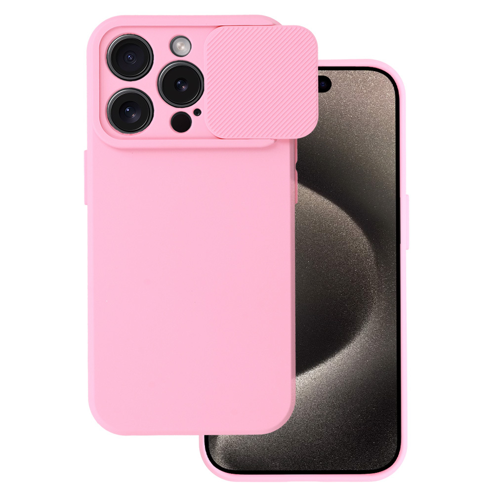 Camshield Soft dėklas telefonui Iphone 15 Pro šviesiai rožinė
