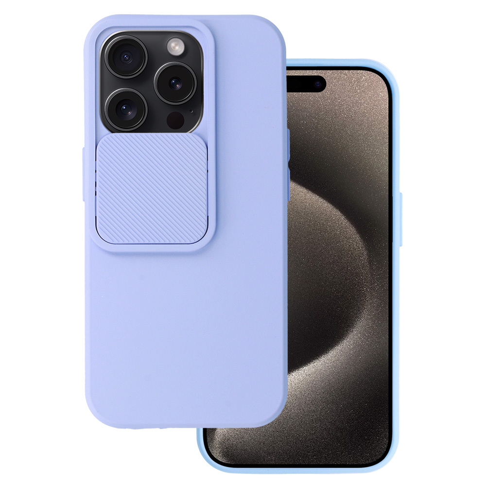 Camshield Soft dėklas iPhone 15 Pro šviesiai violetinis