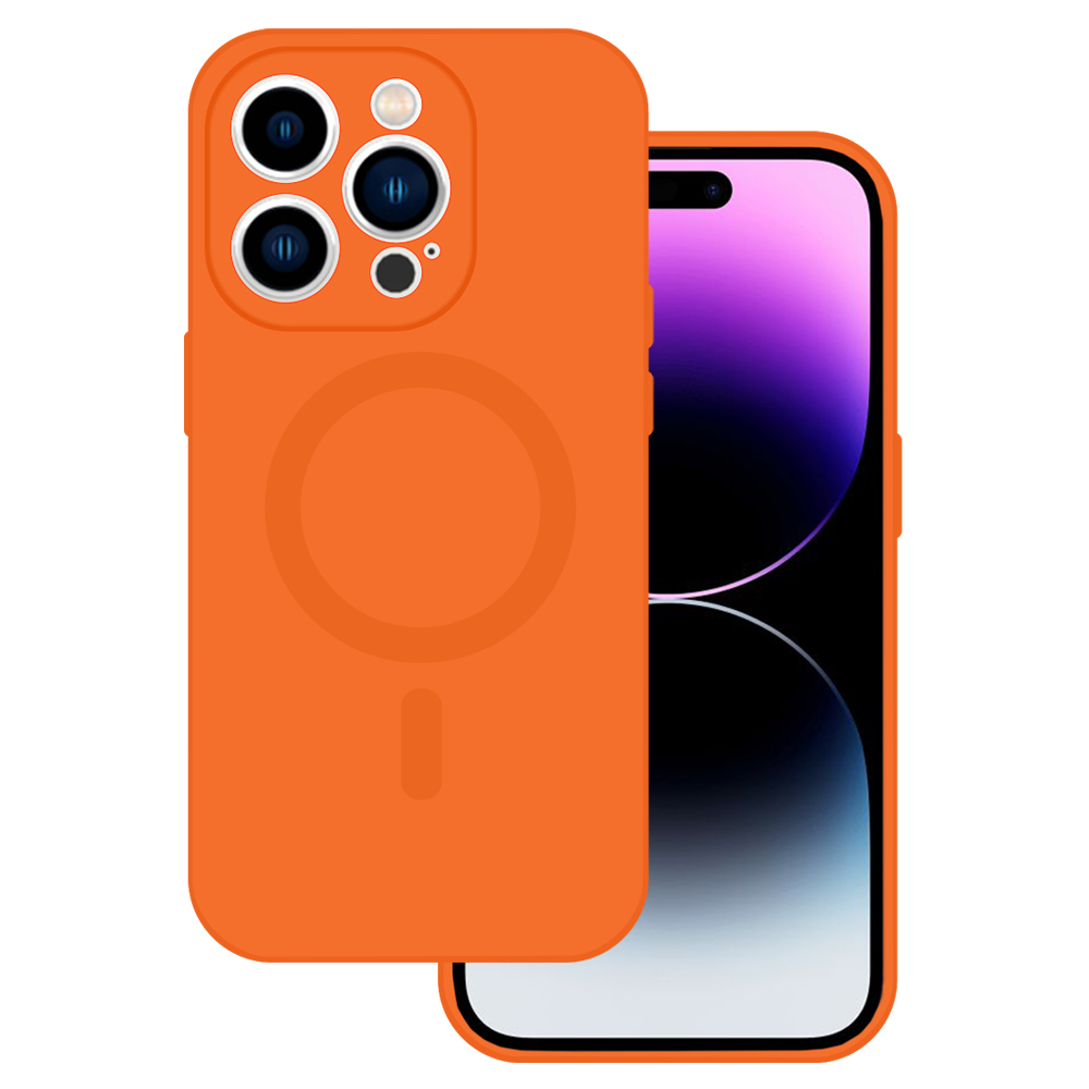 TEL PROTECT magnetinis silikoninis dėklas telefonui Iphone 14 oranžinis