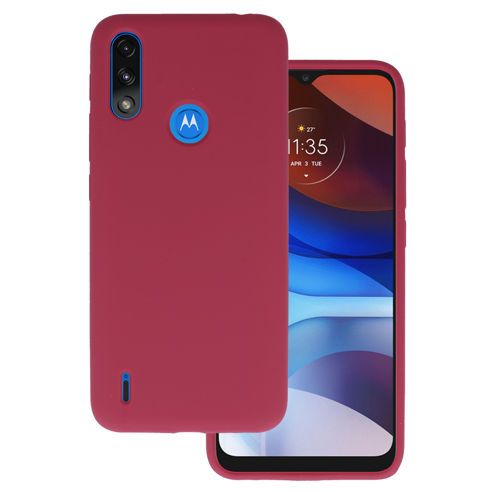 Silikoninis Lite dėklas Motorola Moto E7 Power/E7i Power (m) - bordo (m)