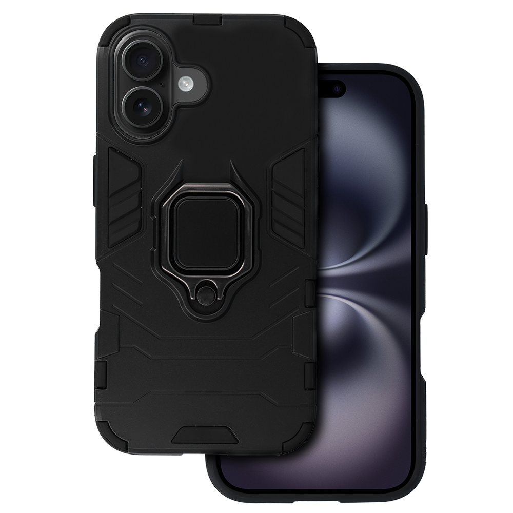 Ring Armor dėklas telefonui iPhone 16 juodas