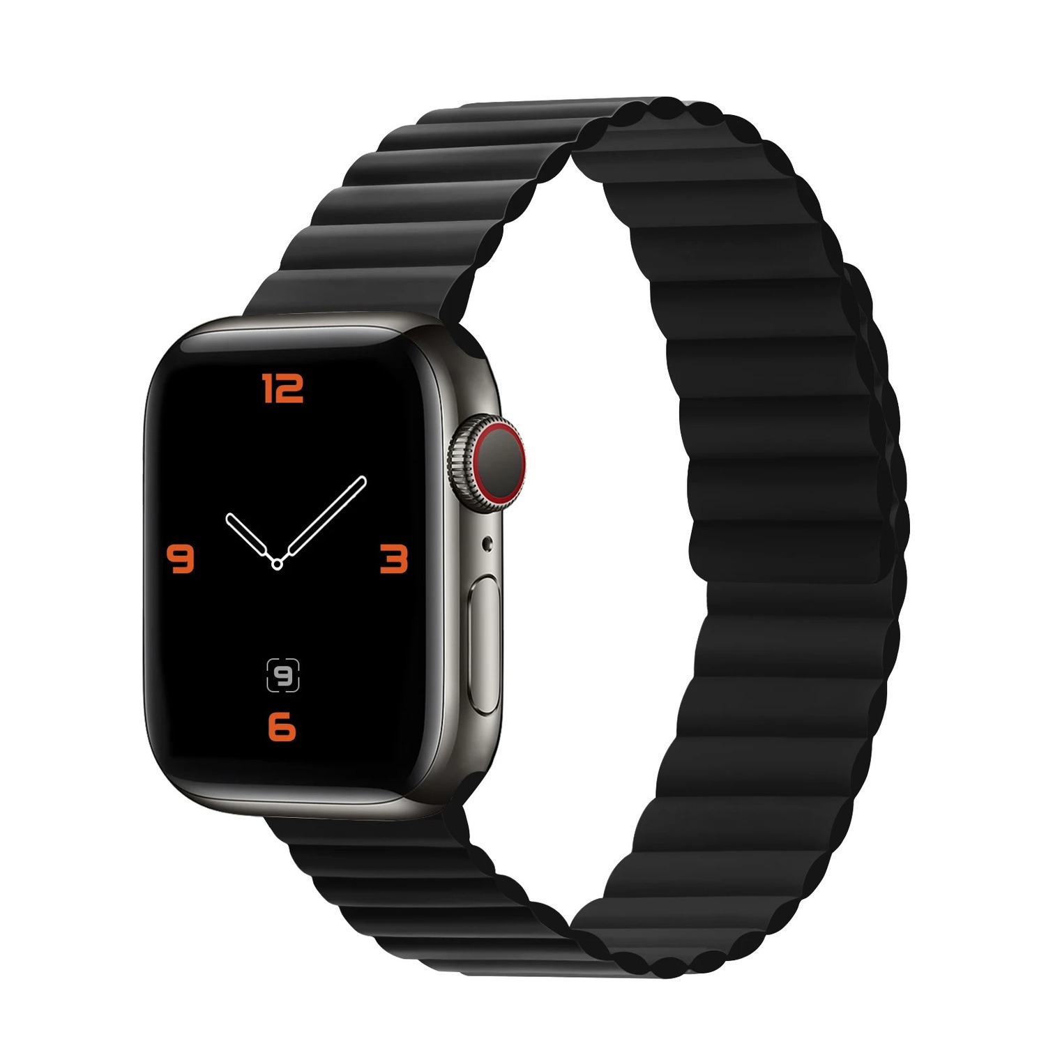 Silikoninis magnetinis dirželis Apple Watch 38/40/41 dvipusis dizainas 2 juodas
