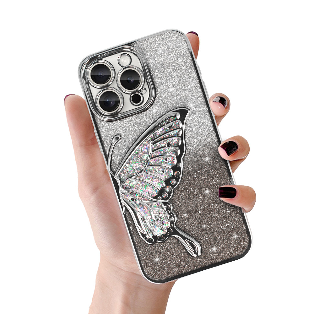 Tel Protect Butterfly vandens dėklas telefonui Iphone 13 Pro Max sidabrinis